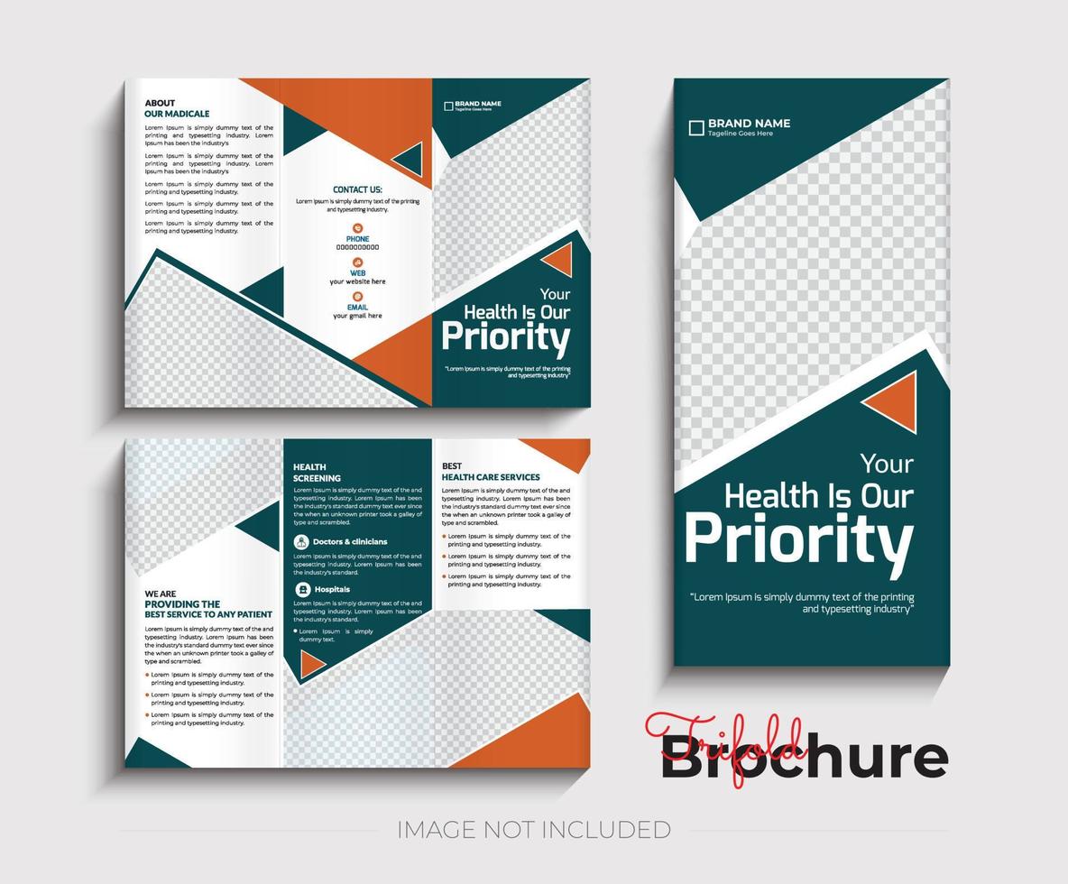 Health care Medical Trifold brochure template vector