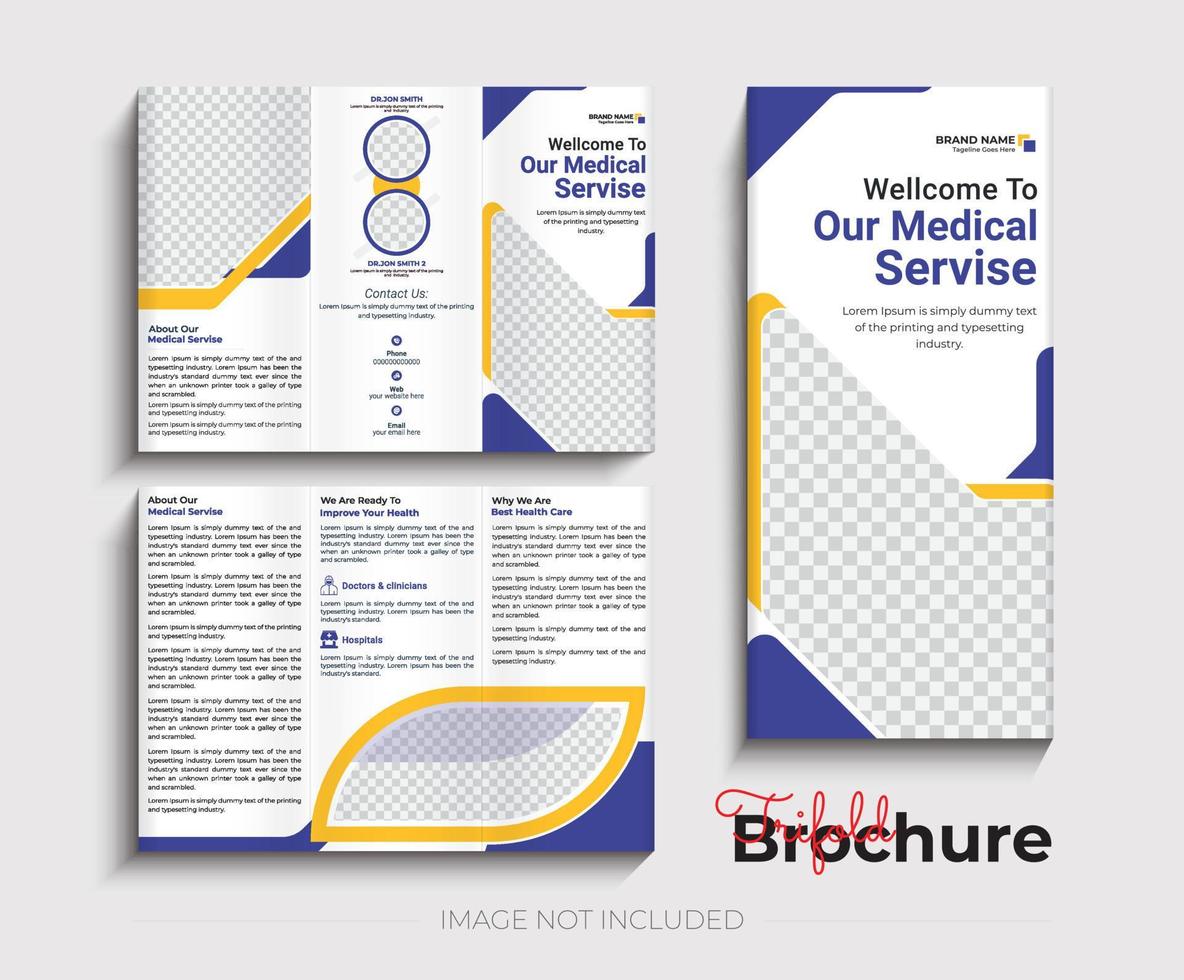 Health care Medical Trifold brochure template vector