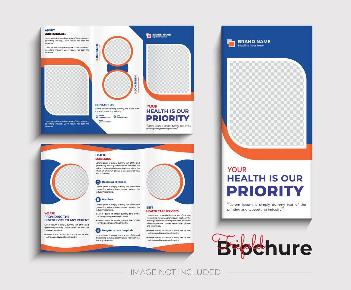 Health care Medical Trifold brochure template vector
