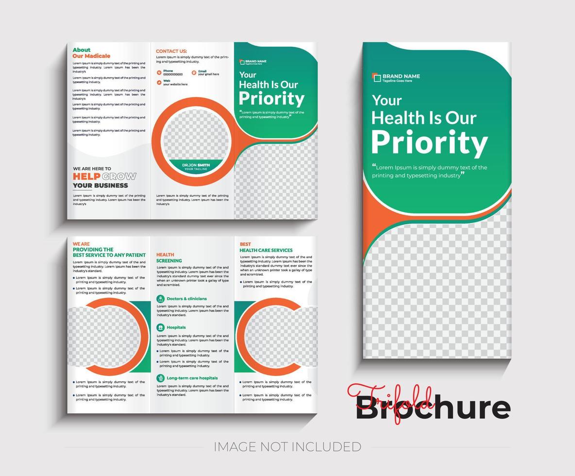 Health care Medical Trifold brochure template vector