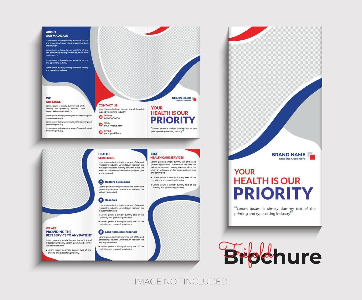Health care Medical Trifold brochure template vector