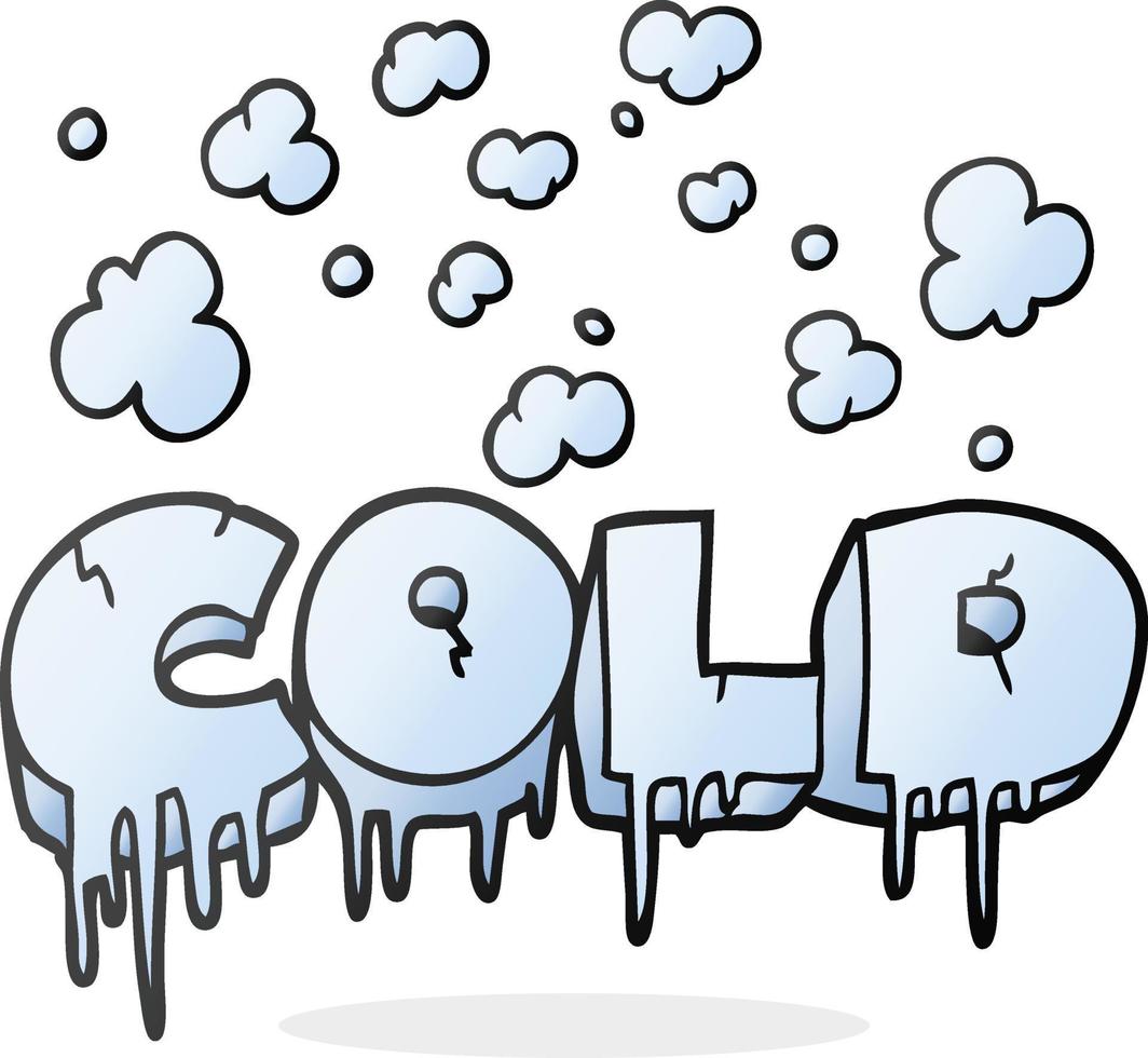 freehand drawn cartoon cold text symbol vector