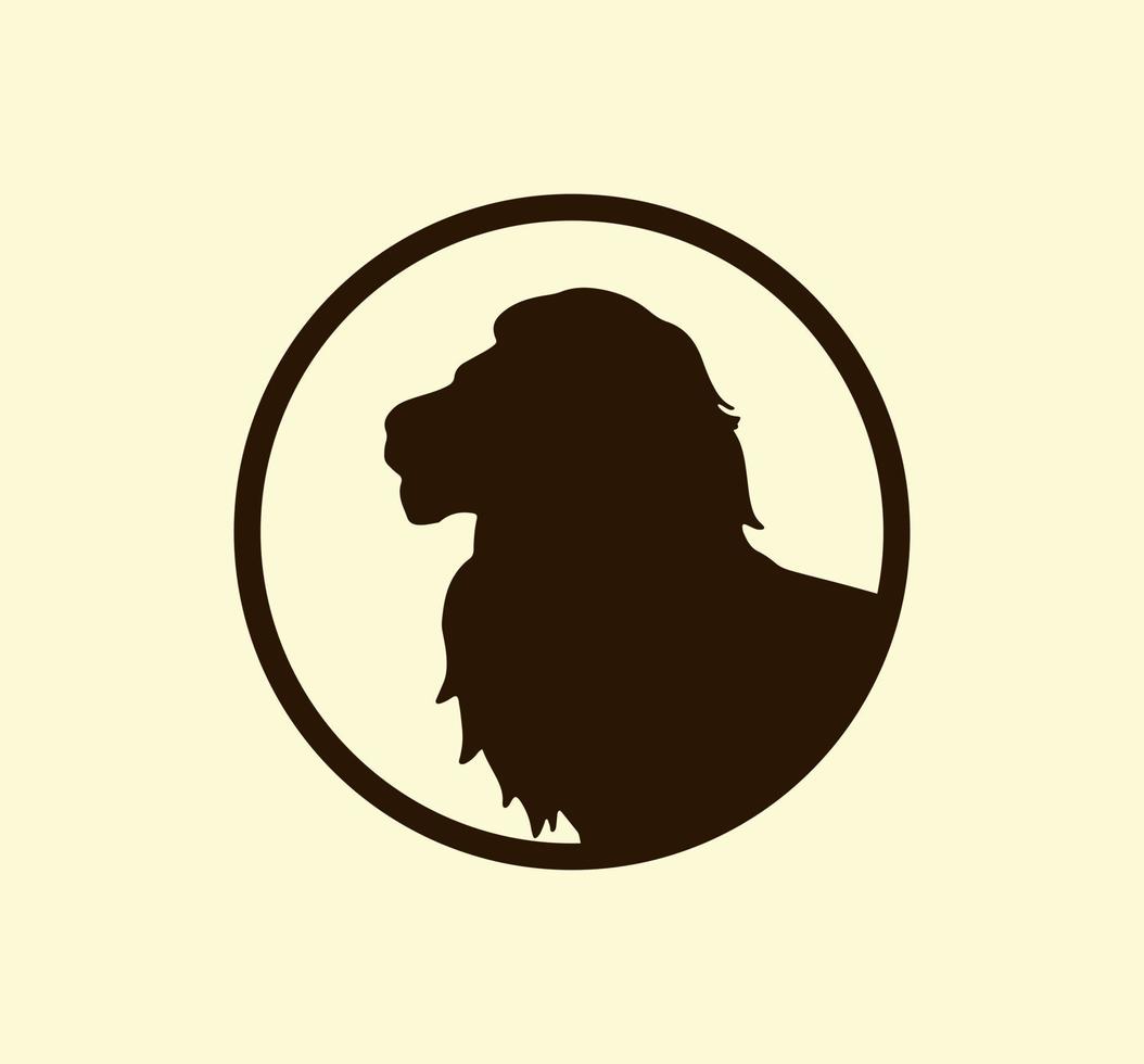 genial cabeza de león en diseño de logotipo circular. muy único y diferente. apto para empresas y negocios de cualquier sector. pasos vectoriales 10 vector