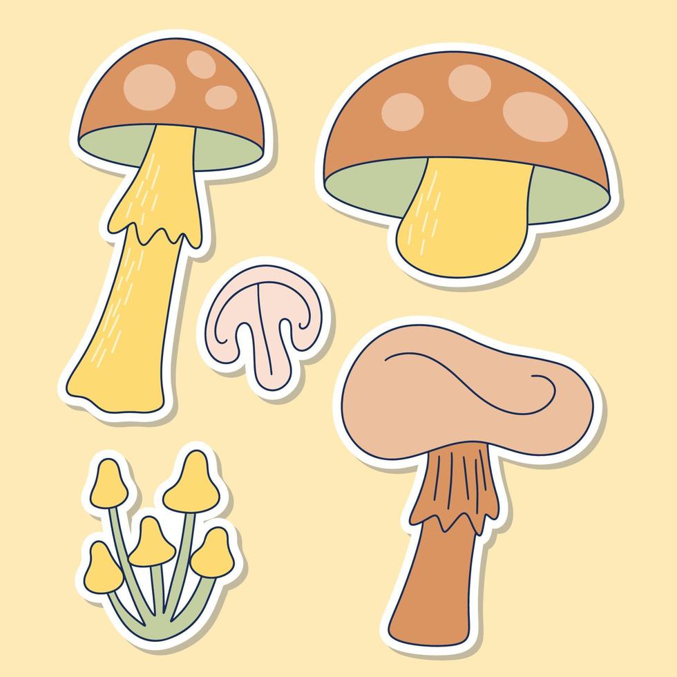 Set of variation mushroom illustration clipart vector