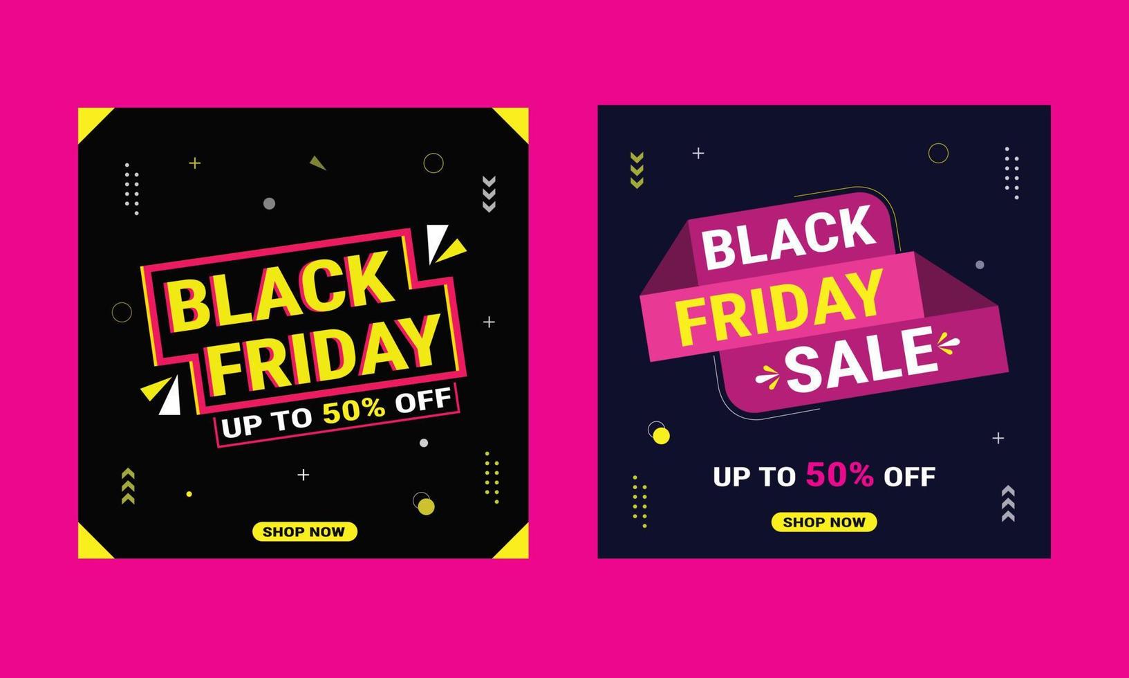 Black friday sale social media post design template vector