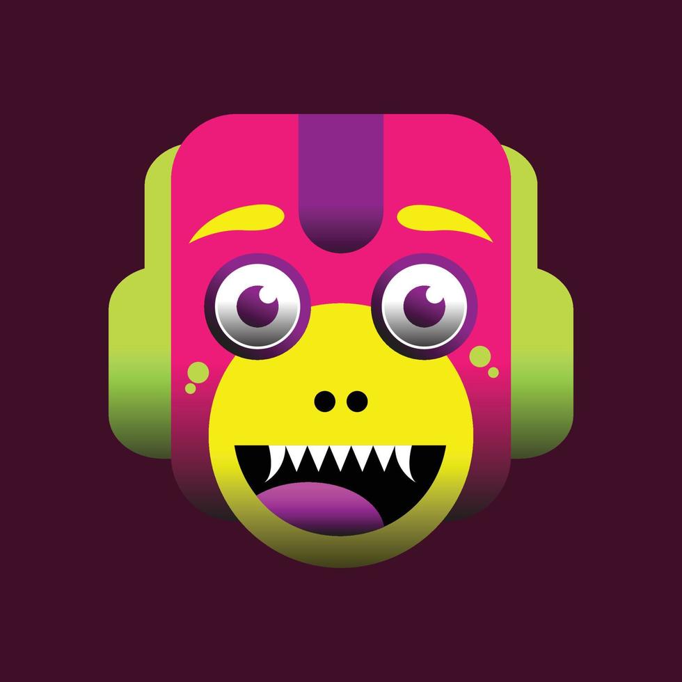 cute character shape vector illustration. with funny and unique expressions. monster illustration vector