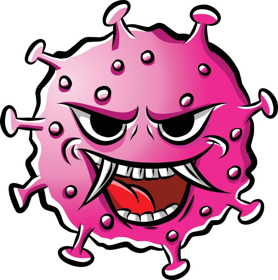 virus illustration. covid 19. vicious virus. dangerous virus. vicious virus. angry virus vector