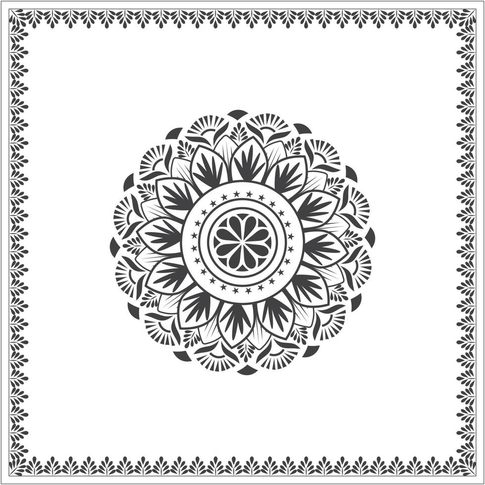 Mandala pattern.Circular pattern in form of mandala for Henna, pillow cover, tiles, Islam, Arabic, Indian, decoration. Decorative ornament in ethnic oriental style. Coloring book page. ornamental vector