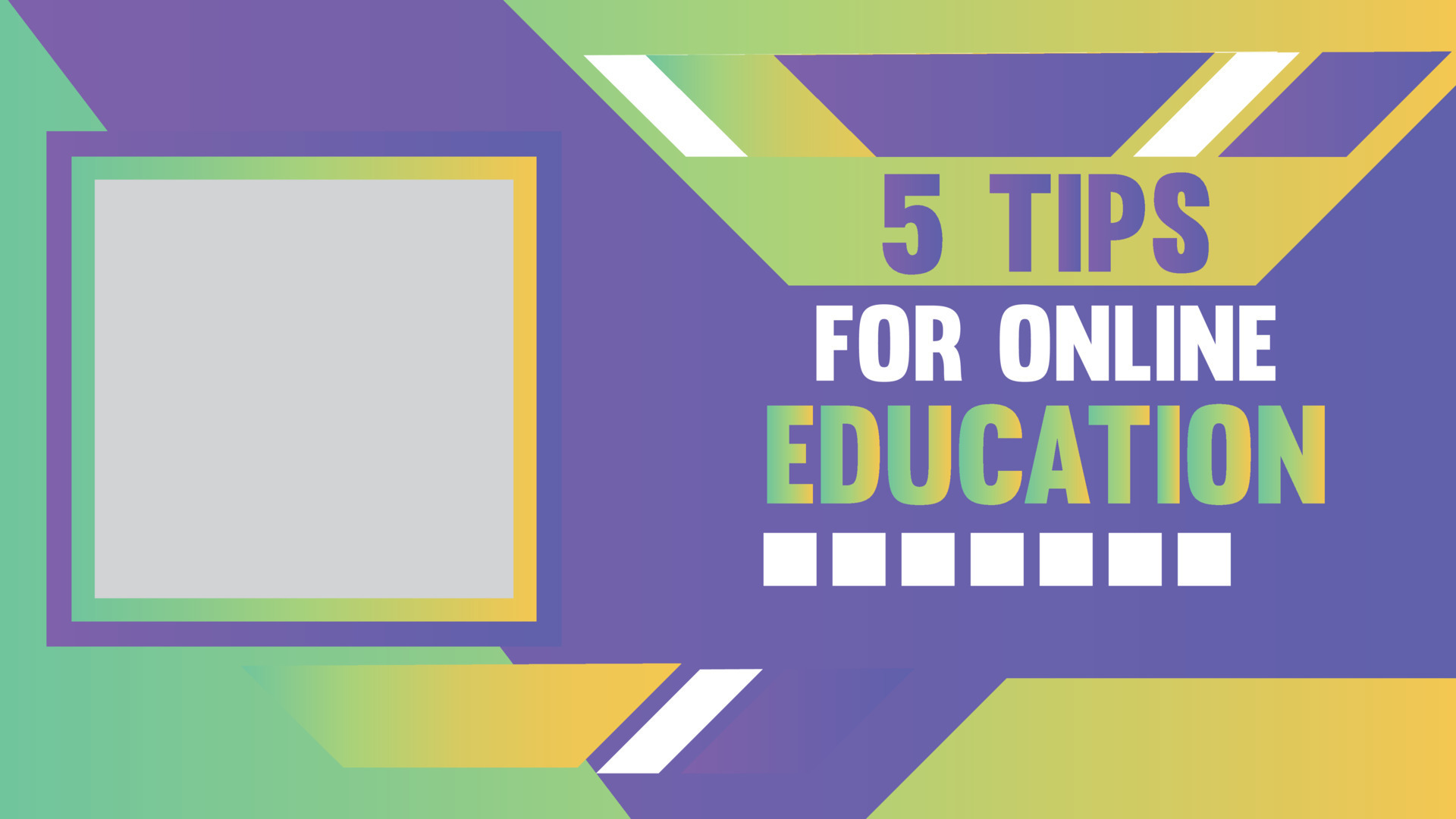 Editable online learning tips promotional click bait video channel