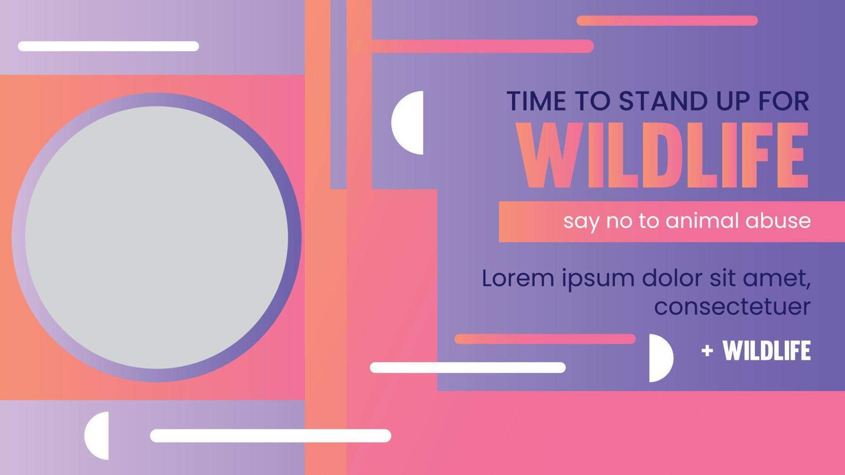 Editable Banner template for wildlife and environment protection Free Vector