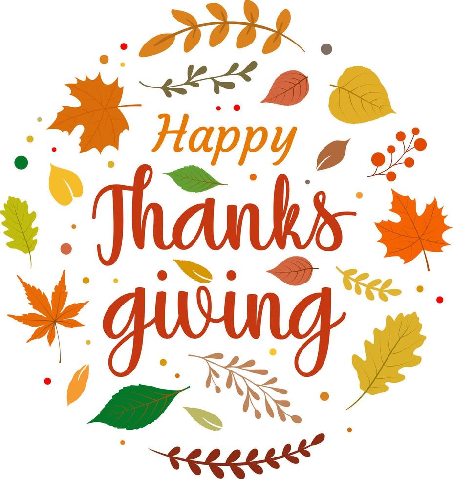 Happy Thanksgiving Day wreath vector