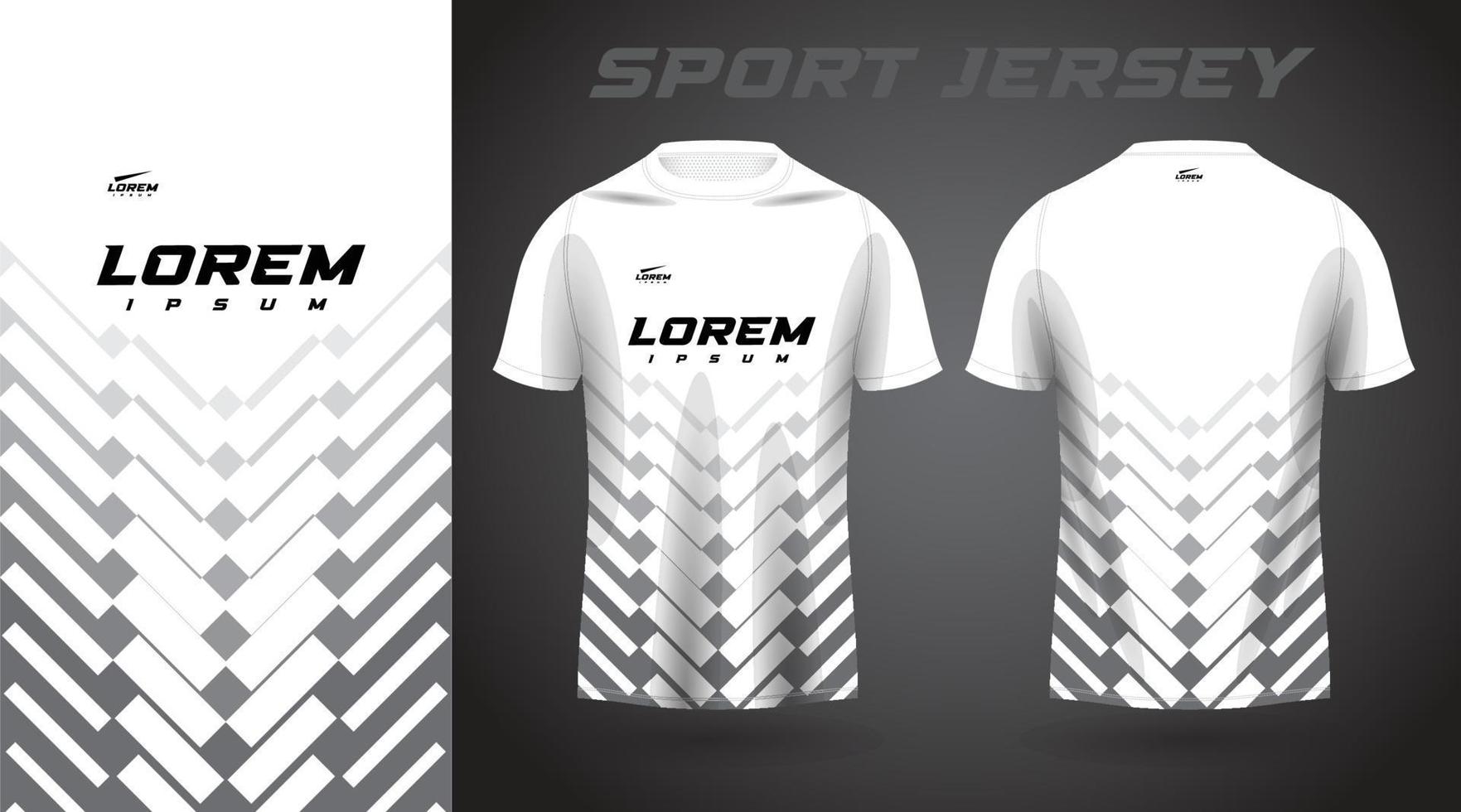 diseño de camiseta deportiva de camisa blanca y gris vector