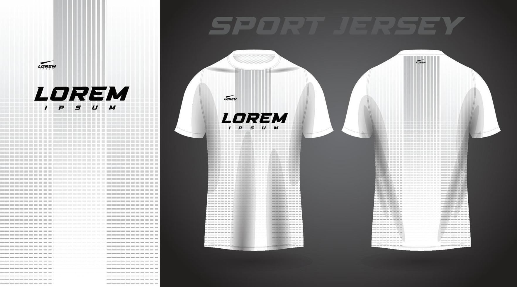 diseño de camiseta deportiva de camisa blanca y gris vector