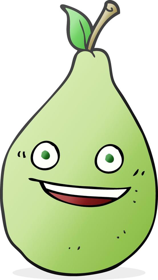 freehand drawn cartoon pear vector