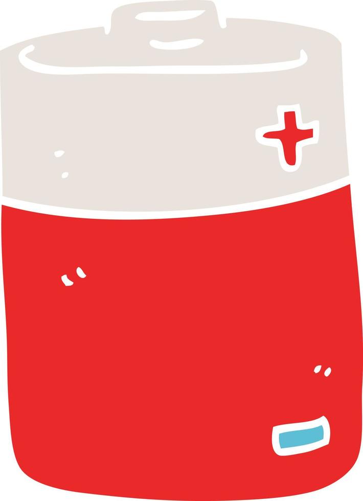 flat color illustration of battery vector