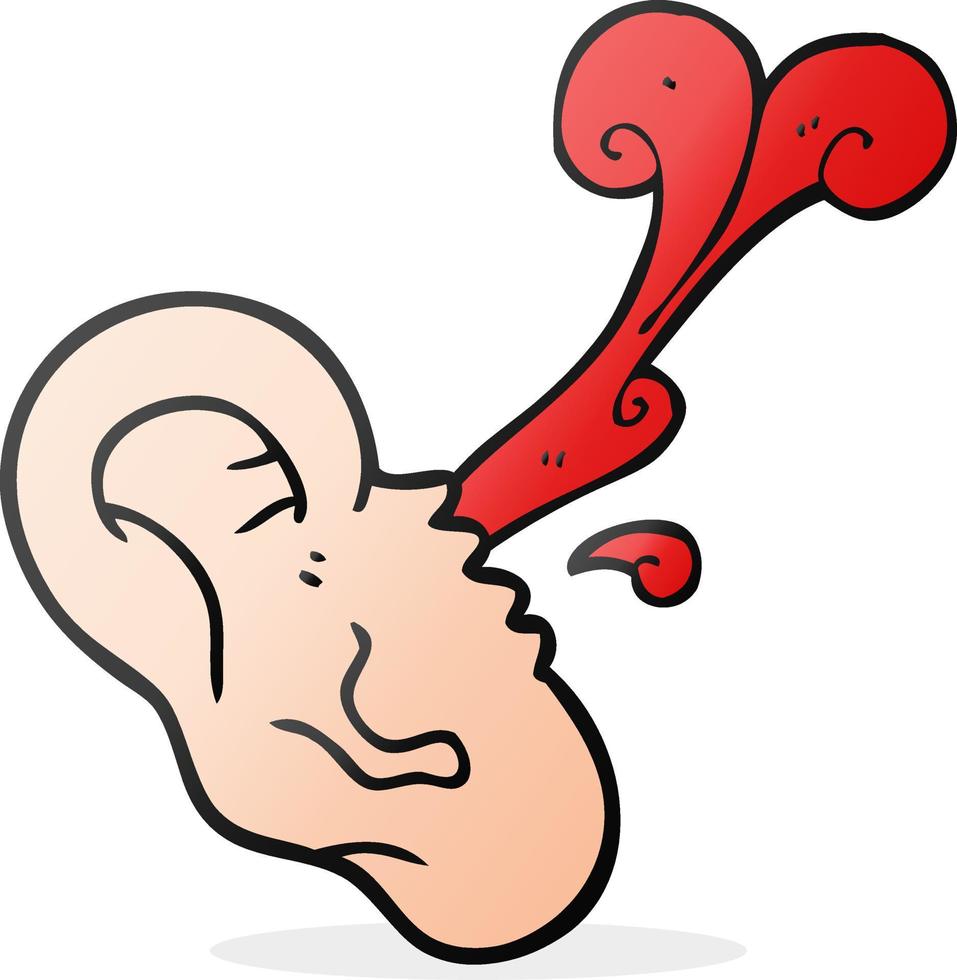 freehand drawn cartoon severed ear vector