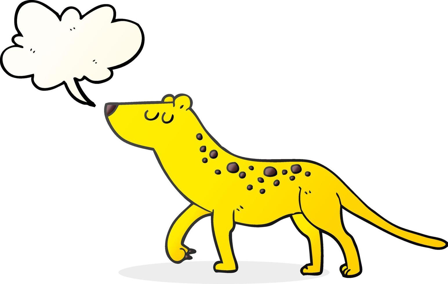 Discurso de burbuja dibujada a mano alzada cartoon leopardo vector