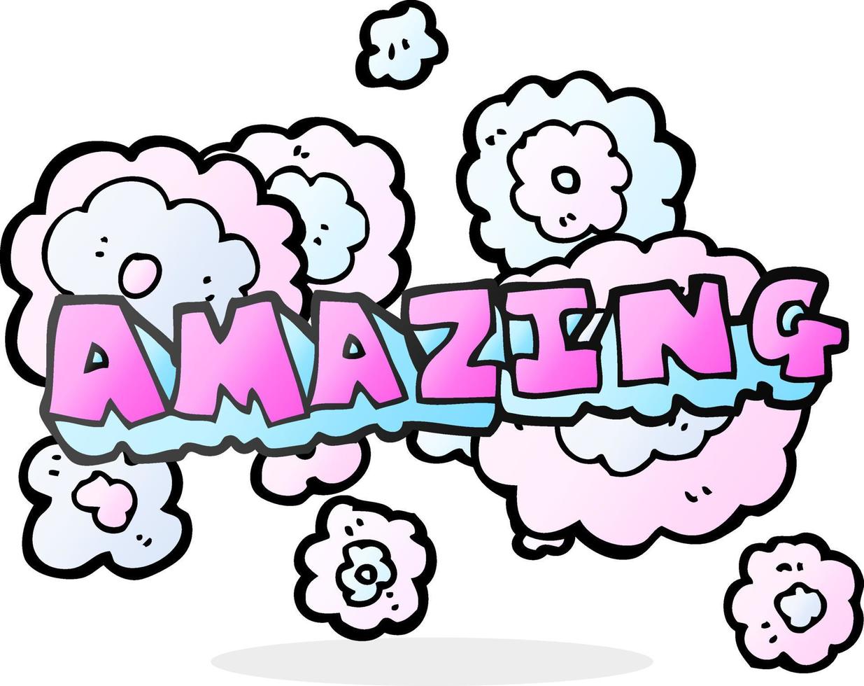 freehand drawn cartoon amazing word vector
