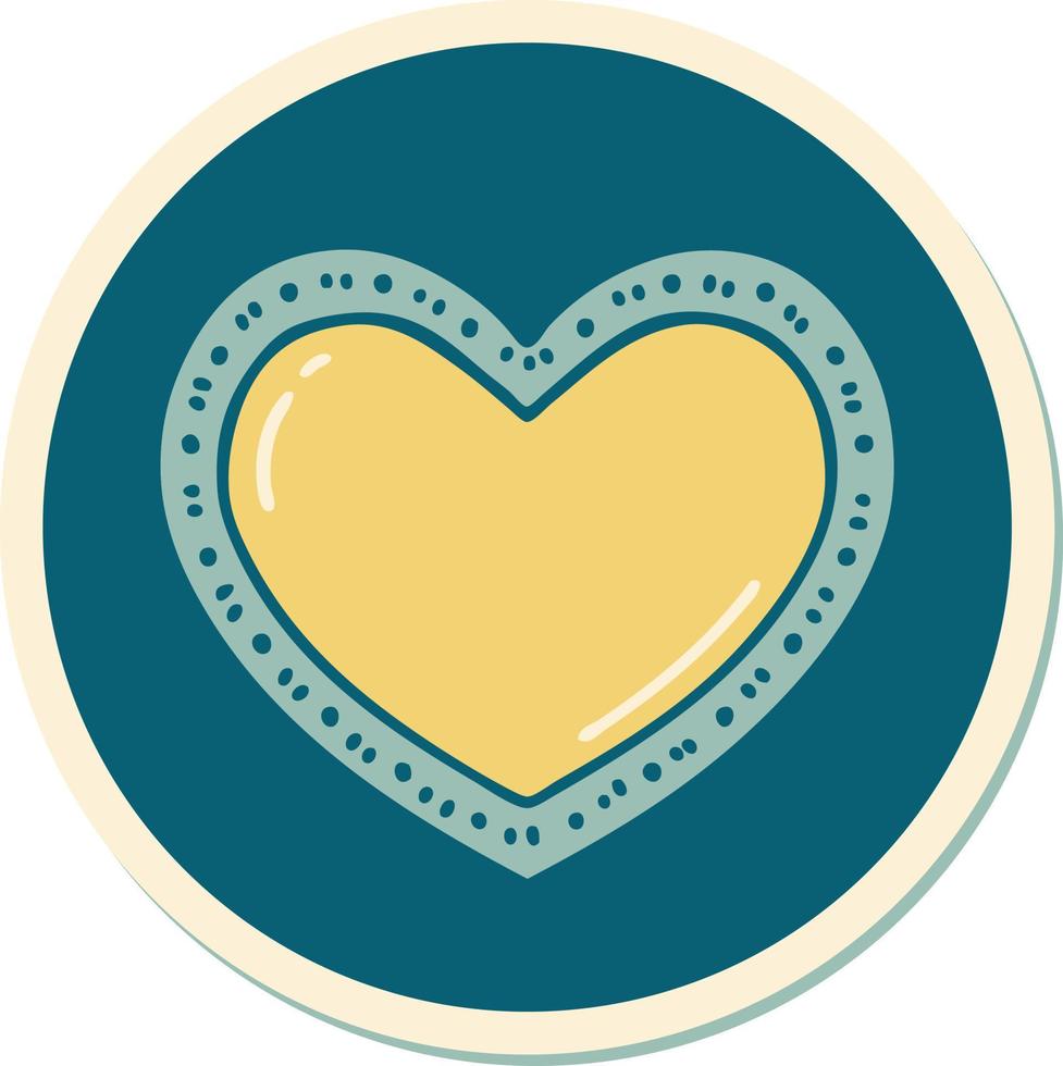 sticker of tattoo in traditional style of a heart vector