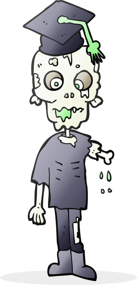 freehand drawn cartoon zombie student vector