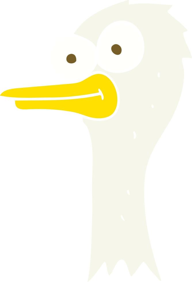 flat color illustration of ostrich head vector