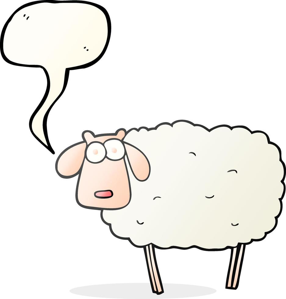 freehand drawn speech bubble cartoon sheep vector
