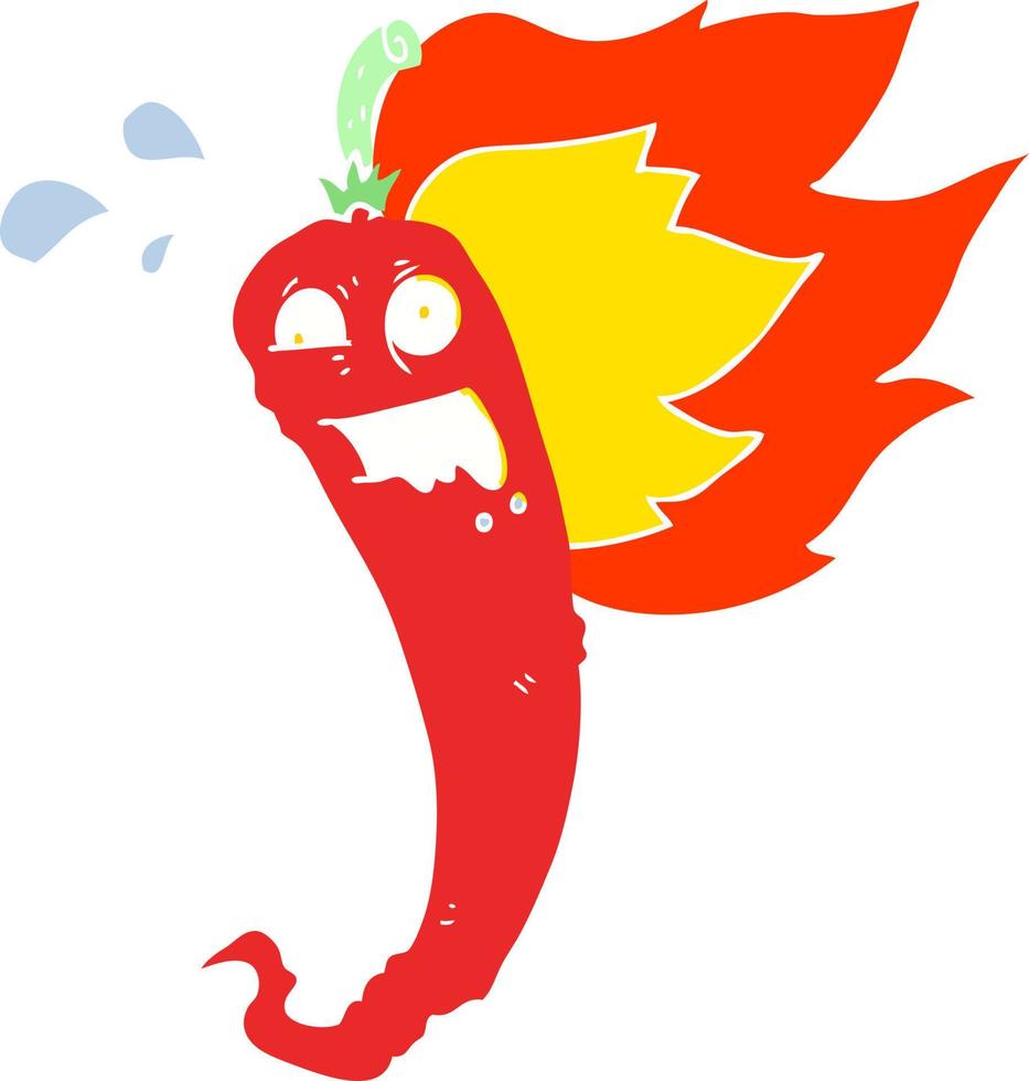 hot chilli pepper flat color illustration of vector