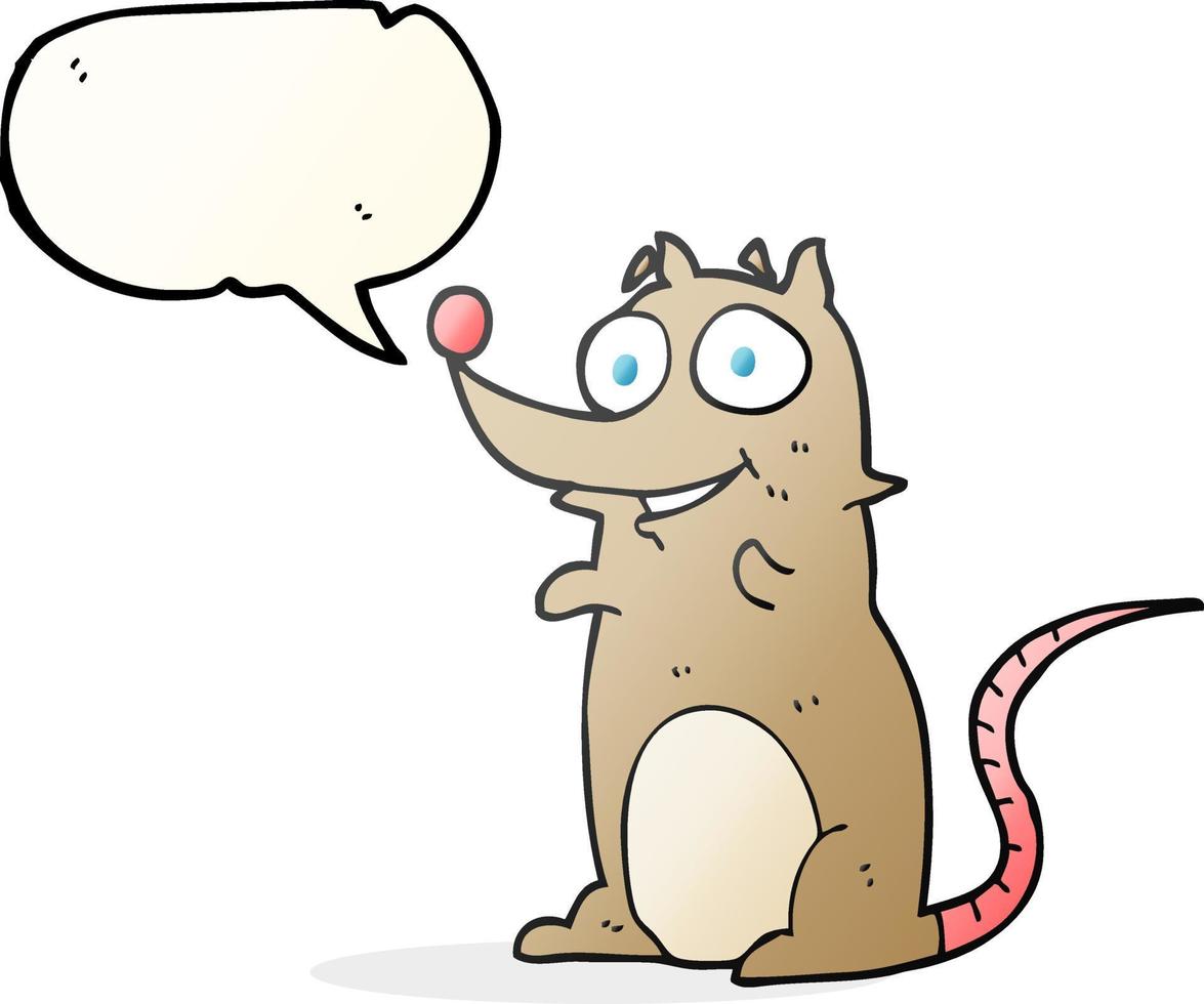 freehand drawn speech bubble cartoon mouse vector