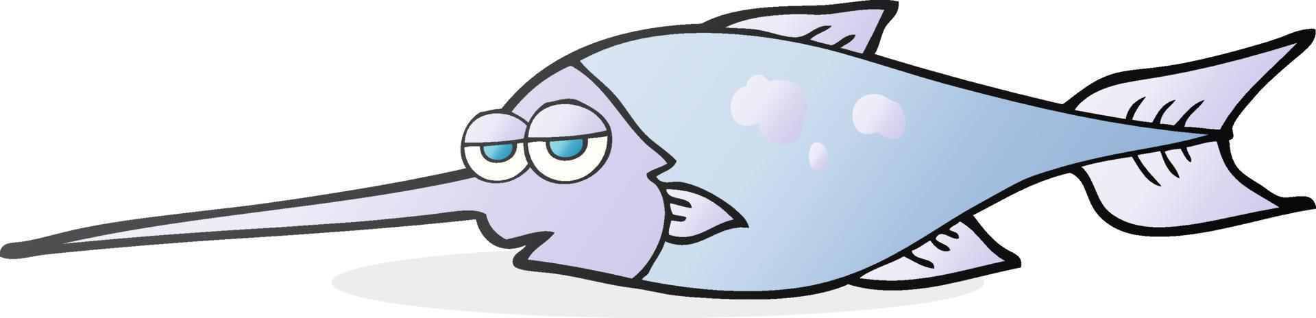 freehand drawn cartoon swordfish vector