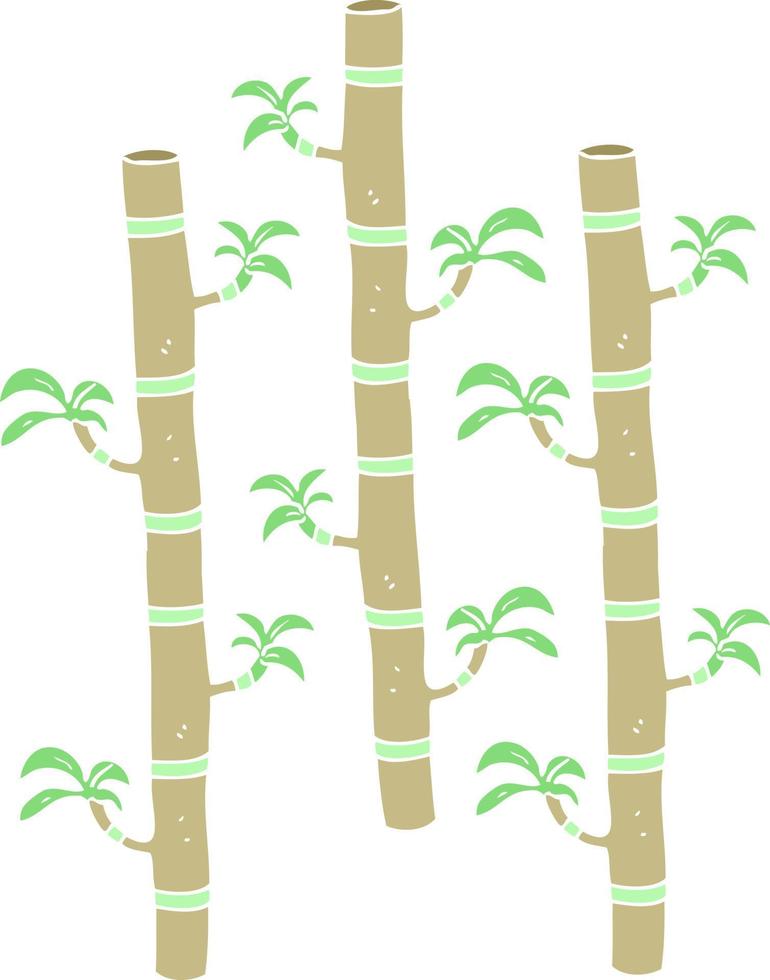 flat color illustration of bamboo vector