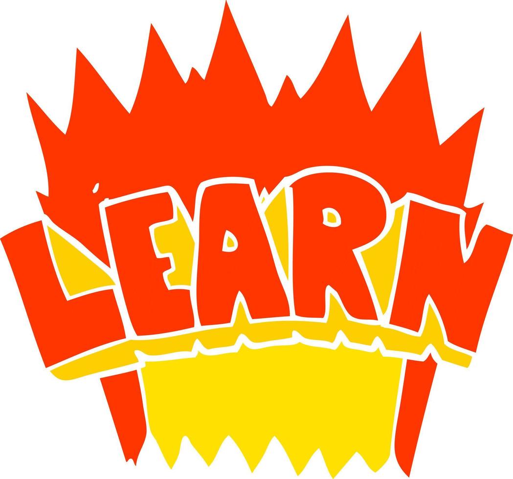 flat color illustration of learn symbol vector