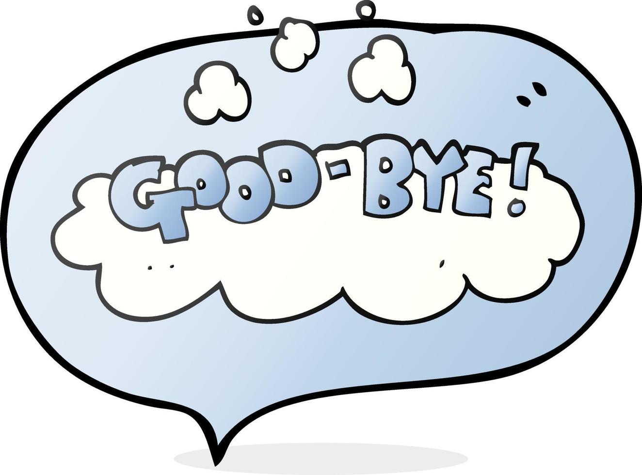 freehand drawn speech bubble cartoon good bye symbol vector