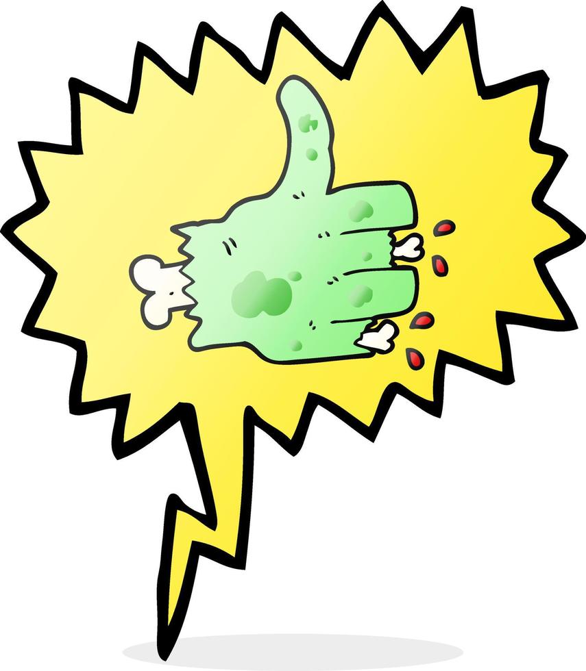 freehand drawn speech bubble cartoon zombie hand vector