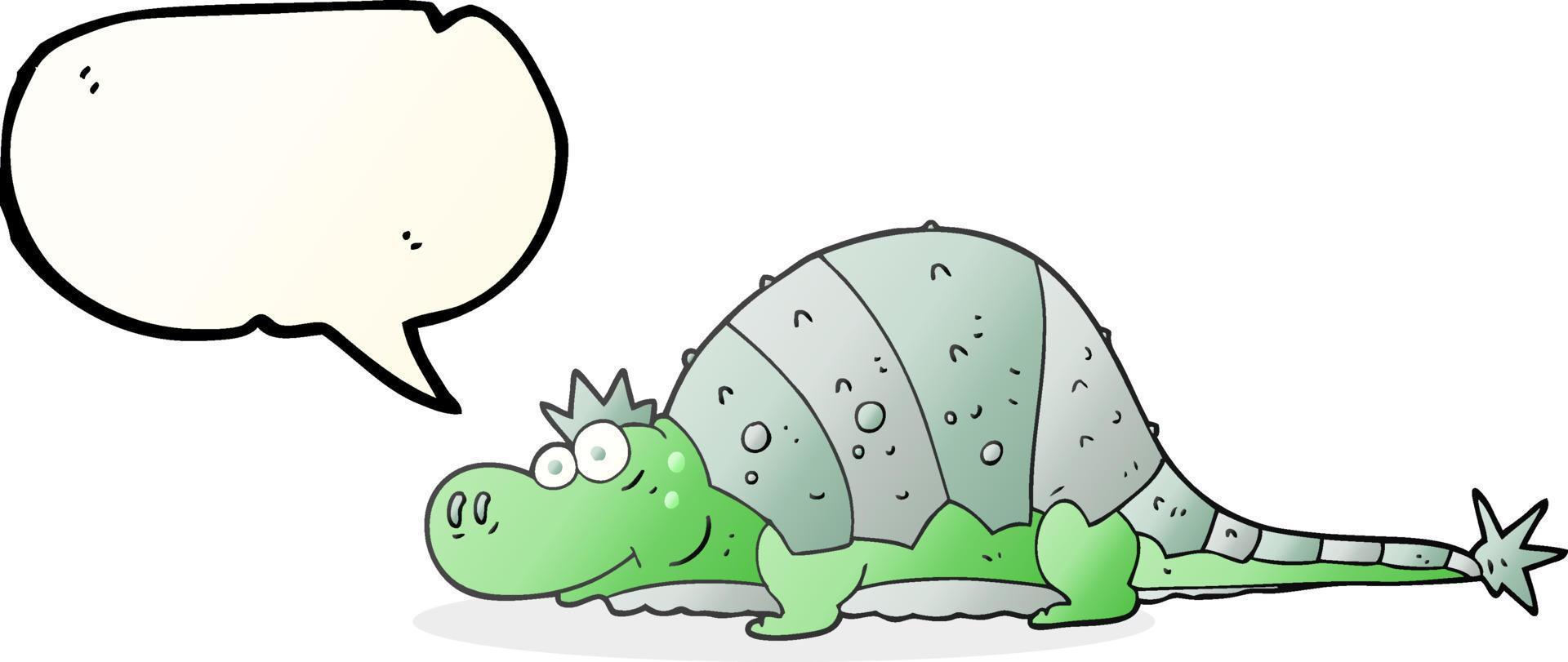 freehand drawn speech bubble cartoon dinosaur vector