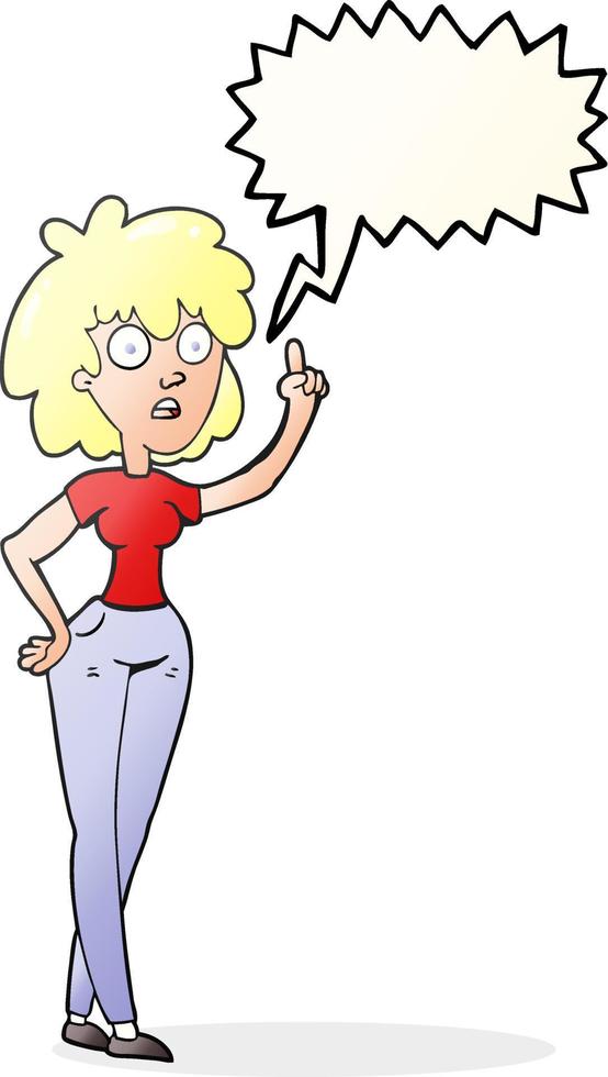 freehand drawn speech bubble cartoon woman vector