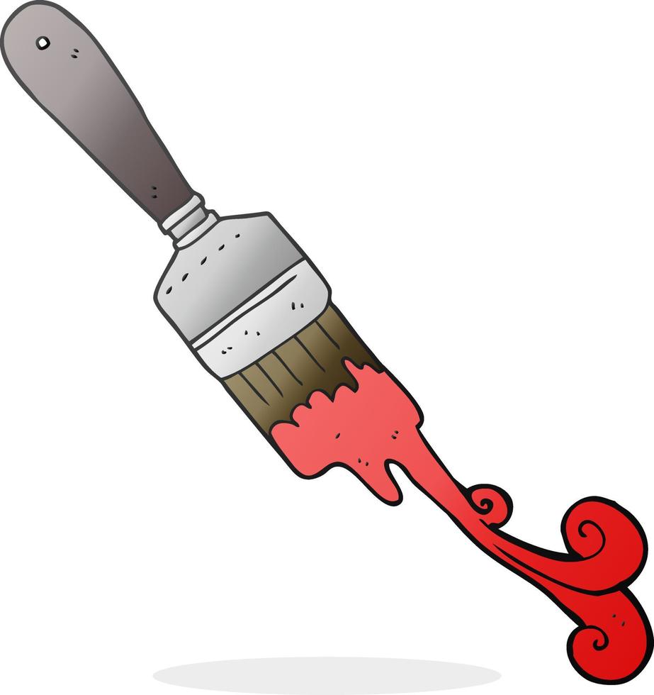 freehand drawn cartoon paint brush dripping vector