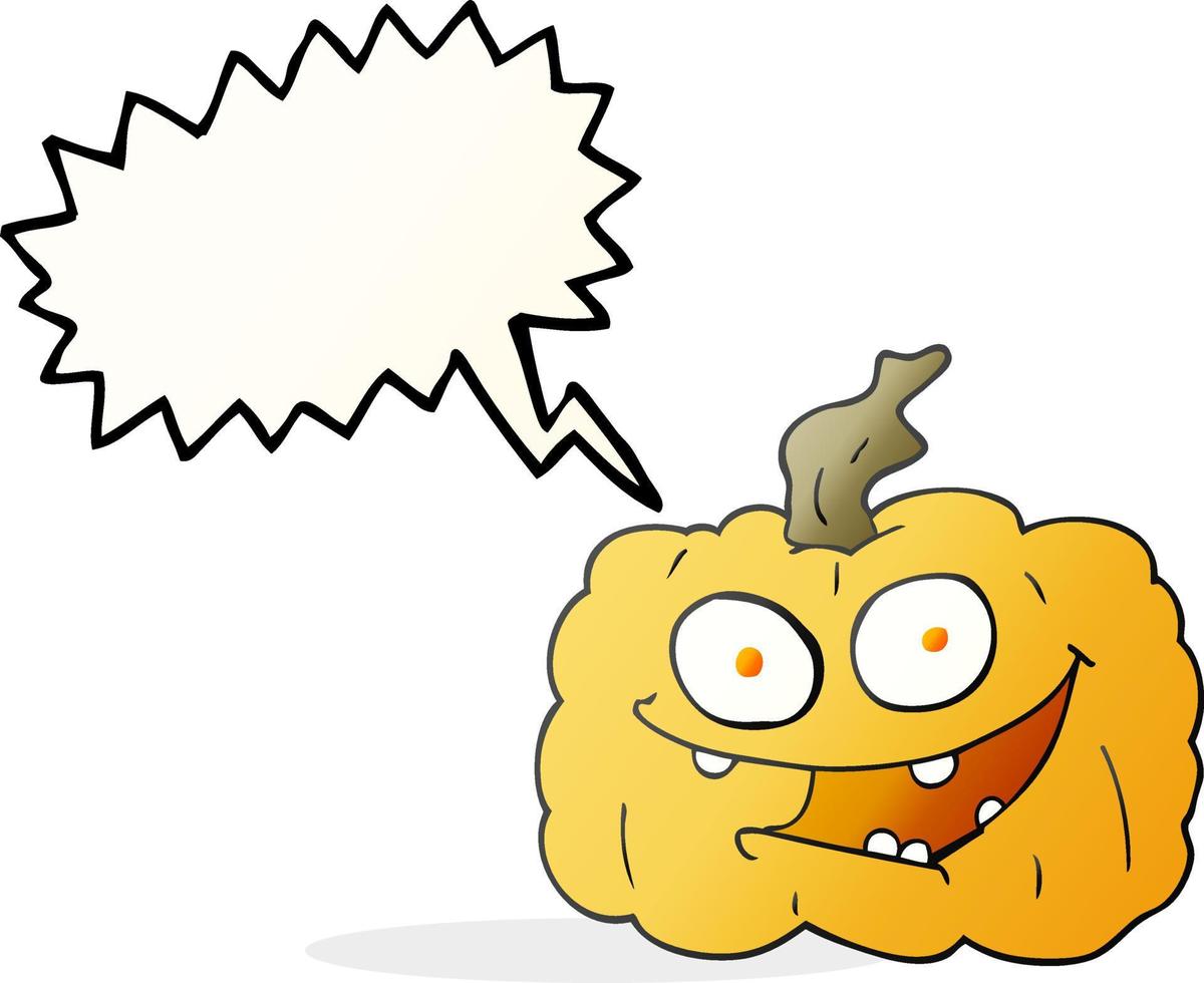 freehand drawn speech bubble cartoon pumpkin vector