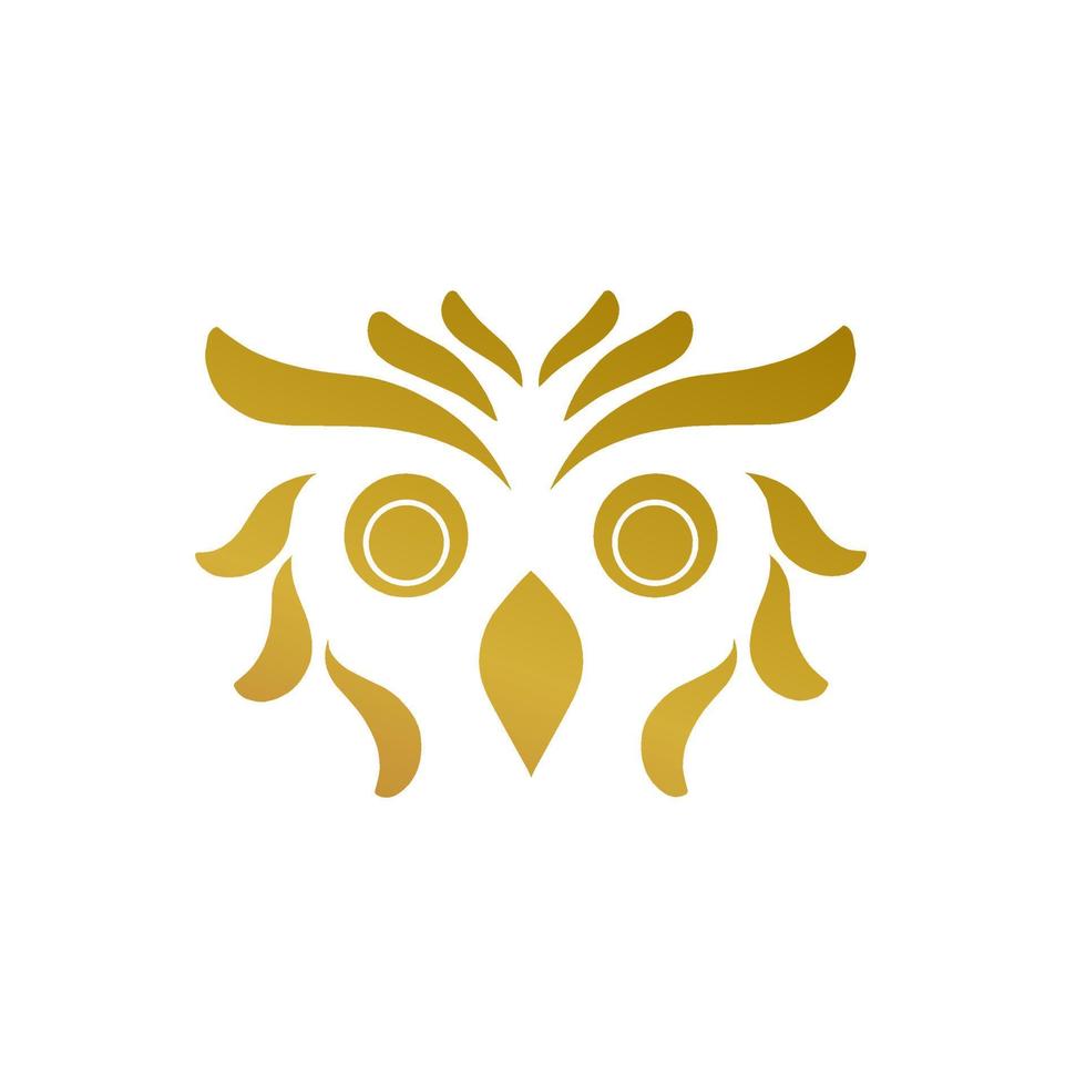 Illustration vector graphic of template logo abstract face owl golden color