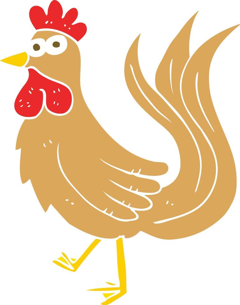 flat color illustration of cock vector