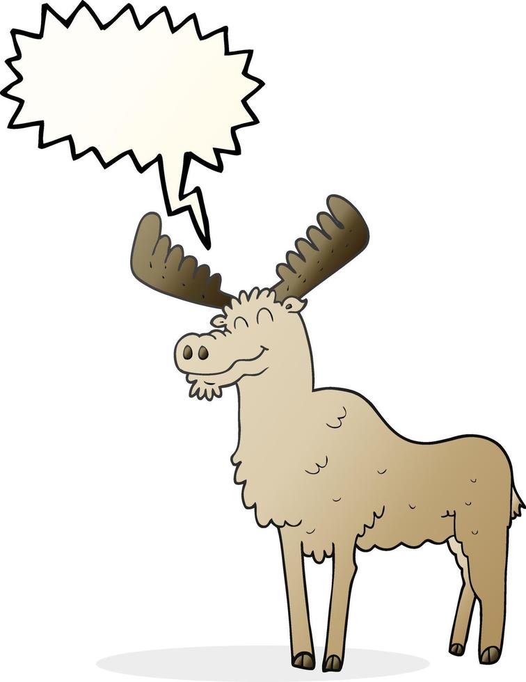 freehand drawn speech bubble cartoon moose vector