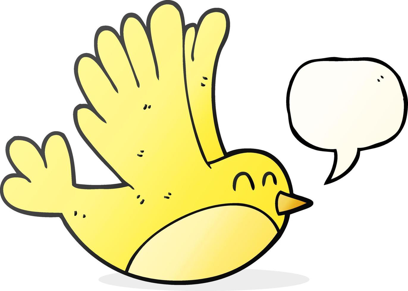 freehand drawn speech bubble cartoon bird vector