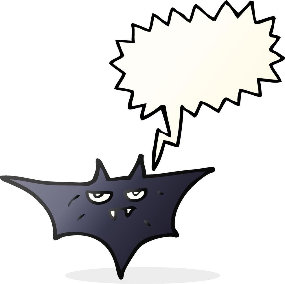 freehand drawn speech bubble cartoon halloween bat vector