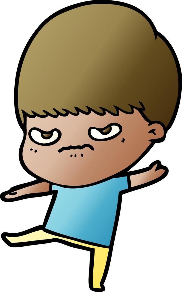 annoyed cartoon boy vector