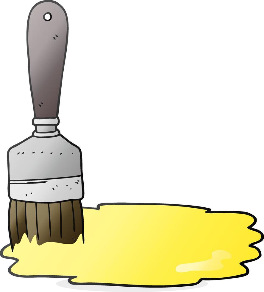 freehand drawn cartoon paint brush vector