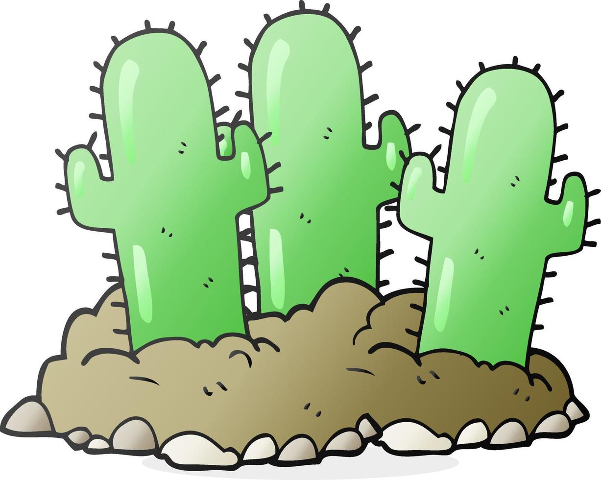freehand drawn cartoon cactus vector