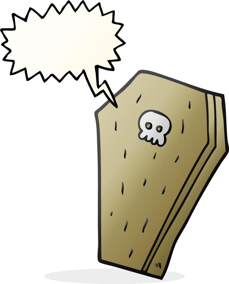 freehand drawn speech bubble cartoon halloween coffin vector