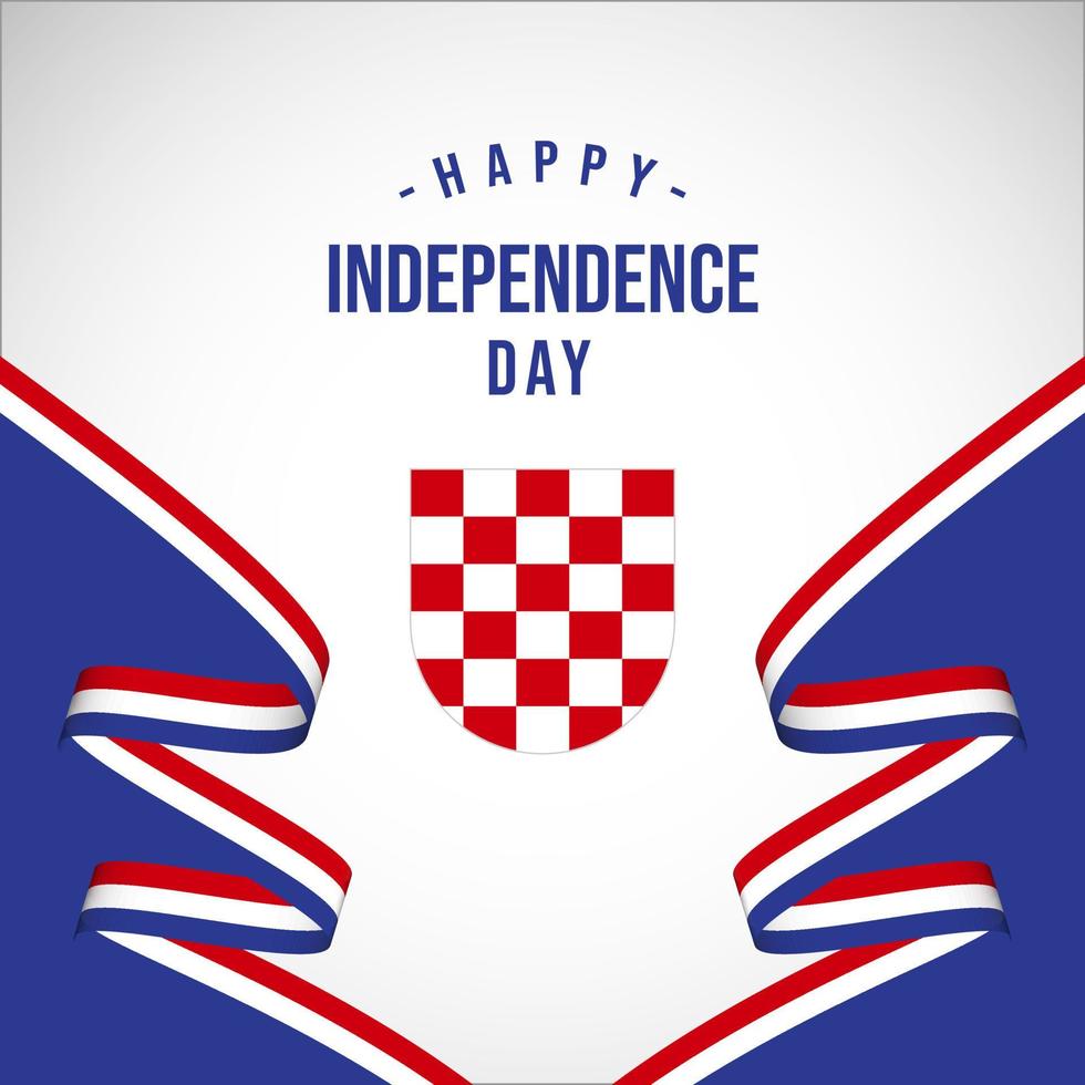 Happy Croatia National Day Celebration vector template, Background Concept for Independence Day and other events, Vector Illustration Design