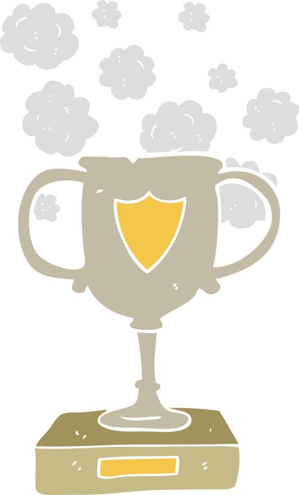 flat color illustration of old trophy vector