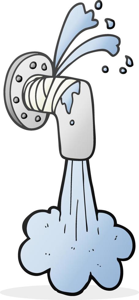 freehand drawn cartoon leaky pipe vector