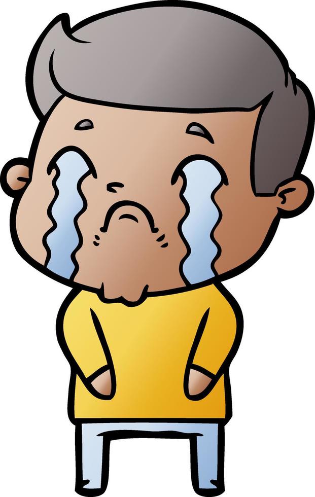 cartoon man crying vector